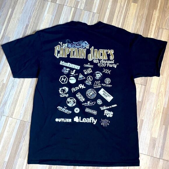 Men’s Rastafarian 4/20 event t shirt men’s M captain jack leaf plant Mary j puff - Picture 4 of 8